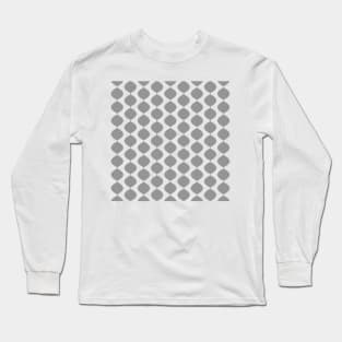 Mid Century Modern Retro 60s Waves Pattern  (50% Grey) Long Sleeve T-Shirt